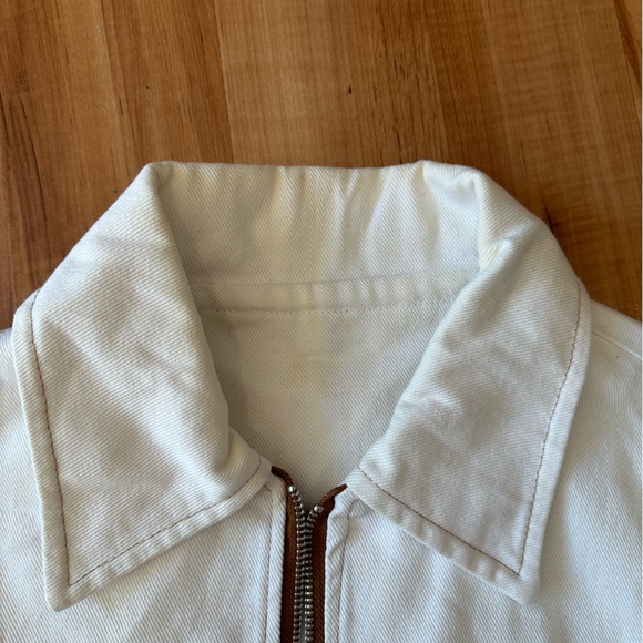 Citizen Vintage Reworked White Cotton Denim Collared Jacket - Picture 6 of 7